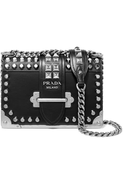 prada cahier studded shoulder bag